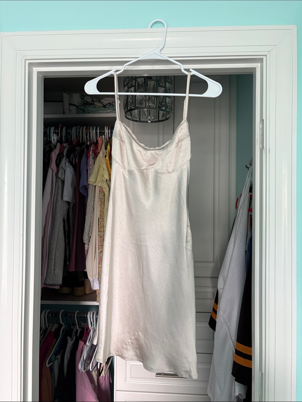 Princess Polly Ivory Satin Slip Mini Dress